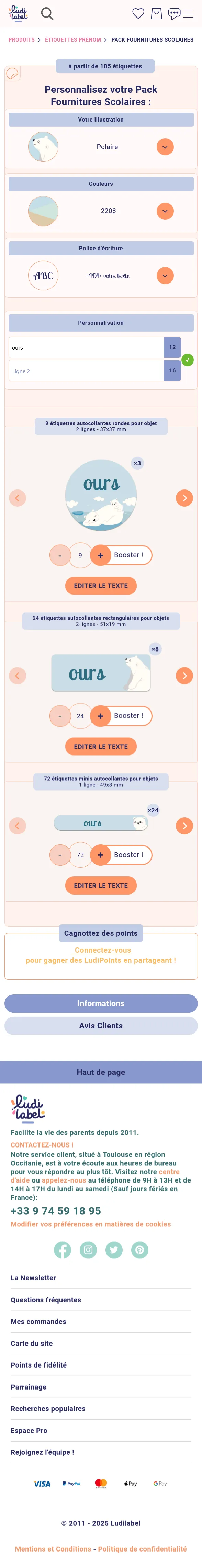 Aperçu du site Labelmaker sur mobile