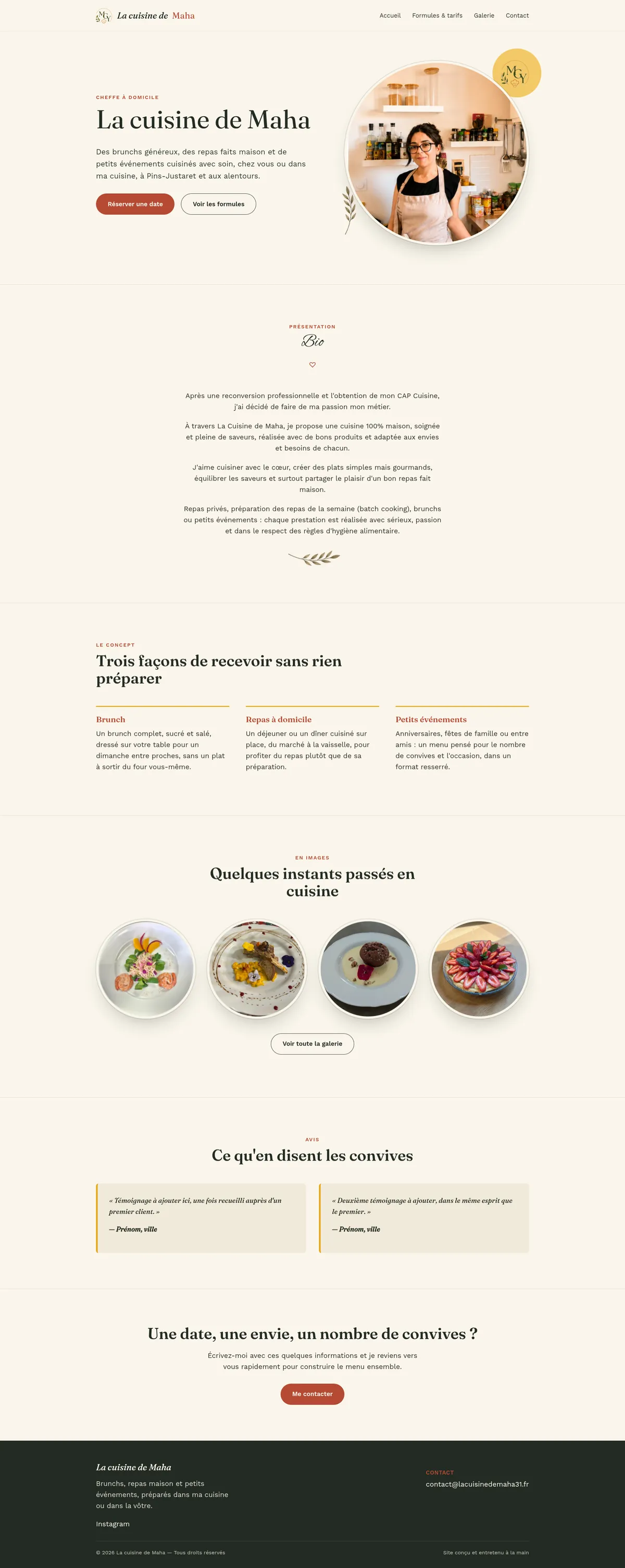 Aperçu du site La cuisine de Maha sur ordinateur