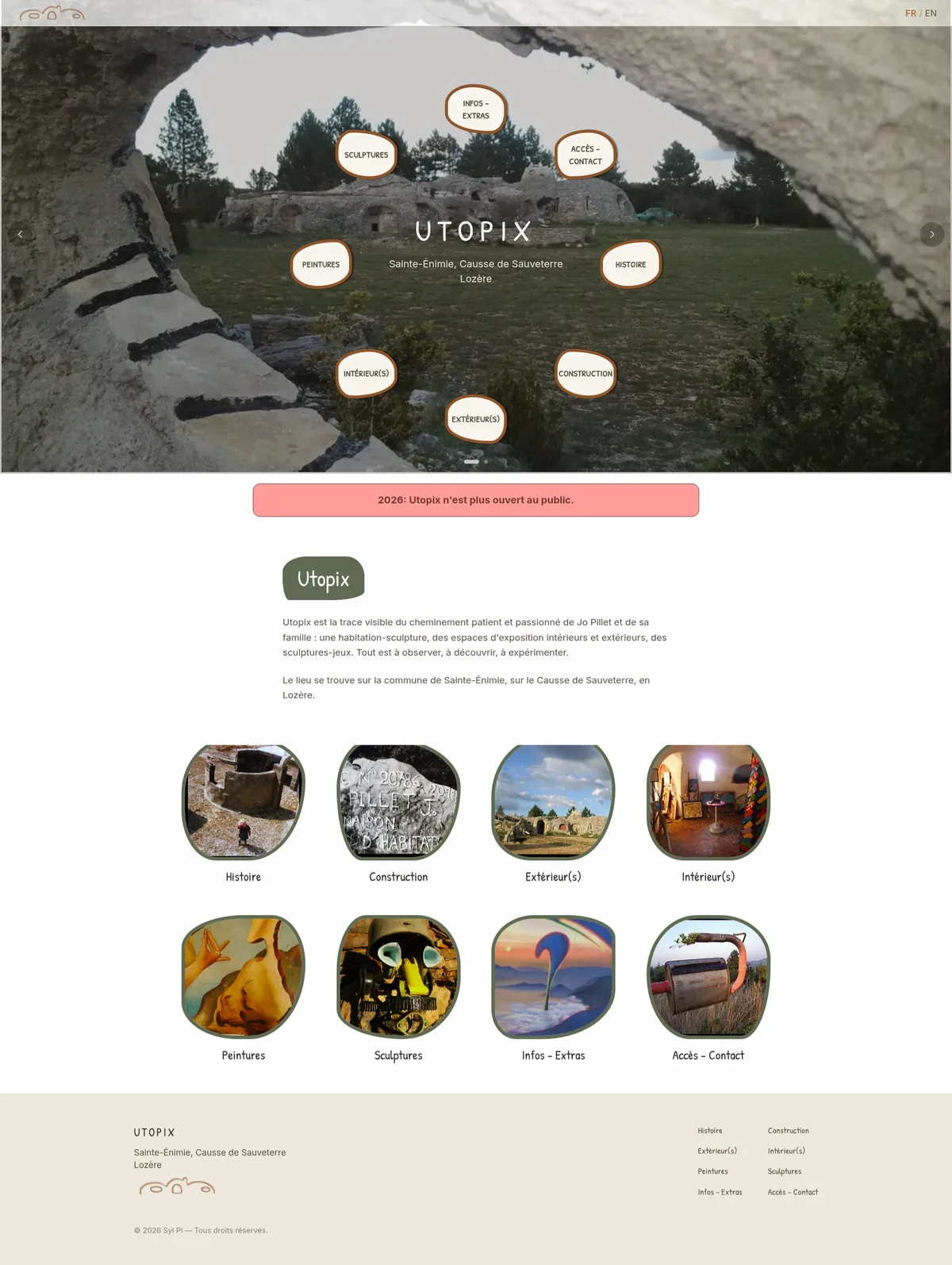 Aperçu du site Utopix sur ordinateur