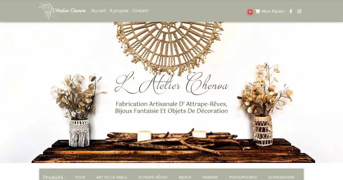 Aperçu du site Atelier Chenoa