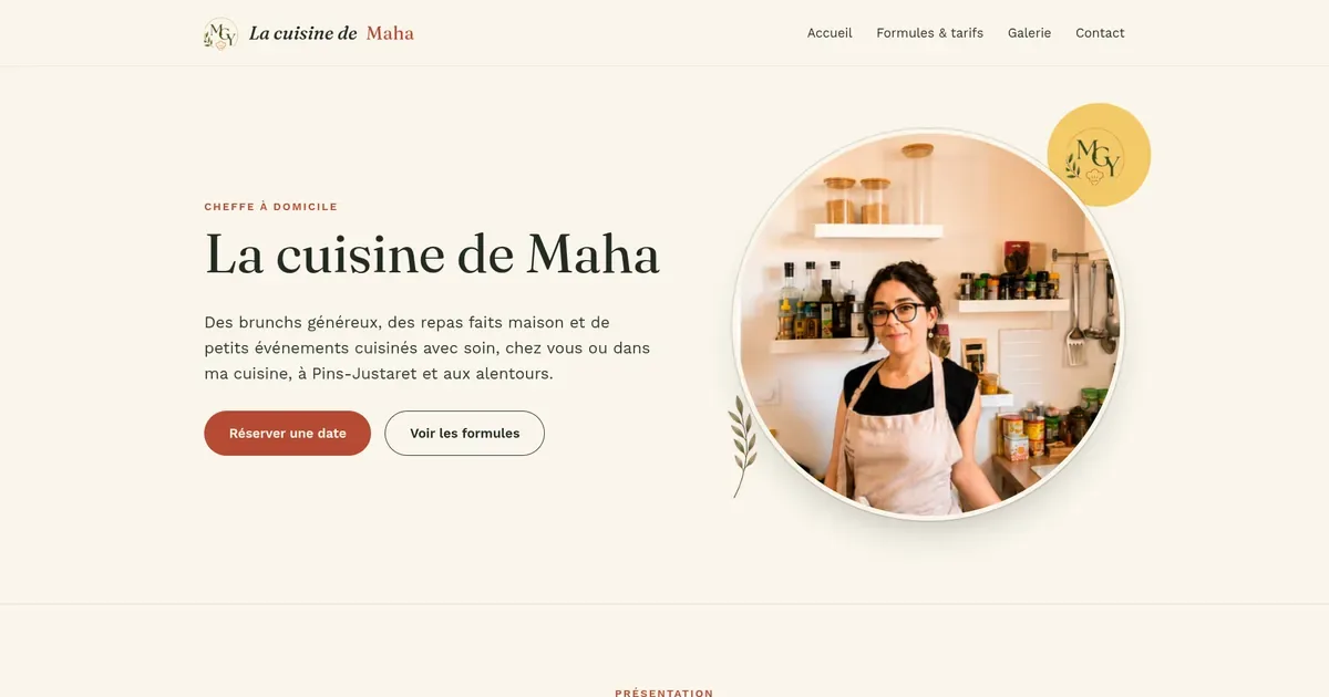 Aperçu du site La cuisine de Maha